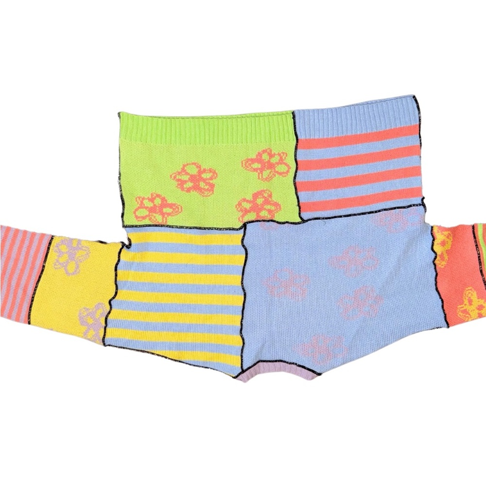 Colorful Patchwork Sweater Only - image 5